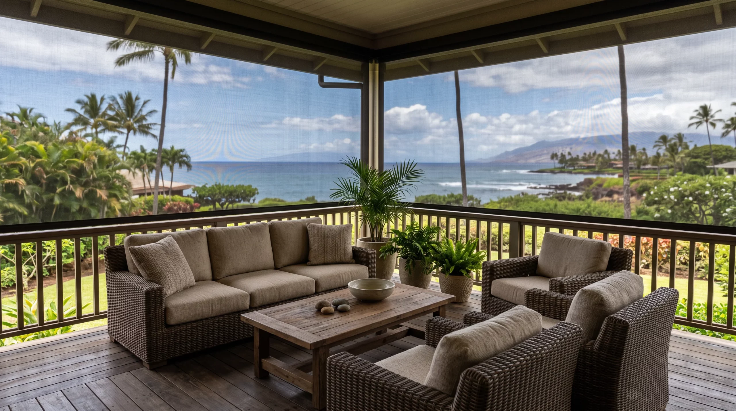 Maui Furniture for Lanai Screens and Shade: Protecting Indoor Pieces from Salt and Sun